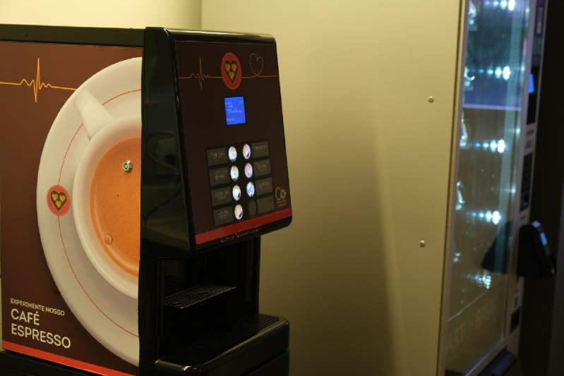 Máquina de Fazer Capuccino e Chocolate Quente Preços Ganchinho - Máquina Vending Café Expresso Capuccino Chocolate Quente